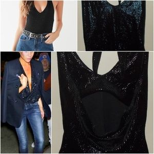 VINTAGE HOT KISS  PRINT SHINY HALTER SZ S